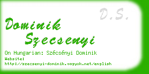 dominik szecsenyi business card